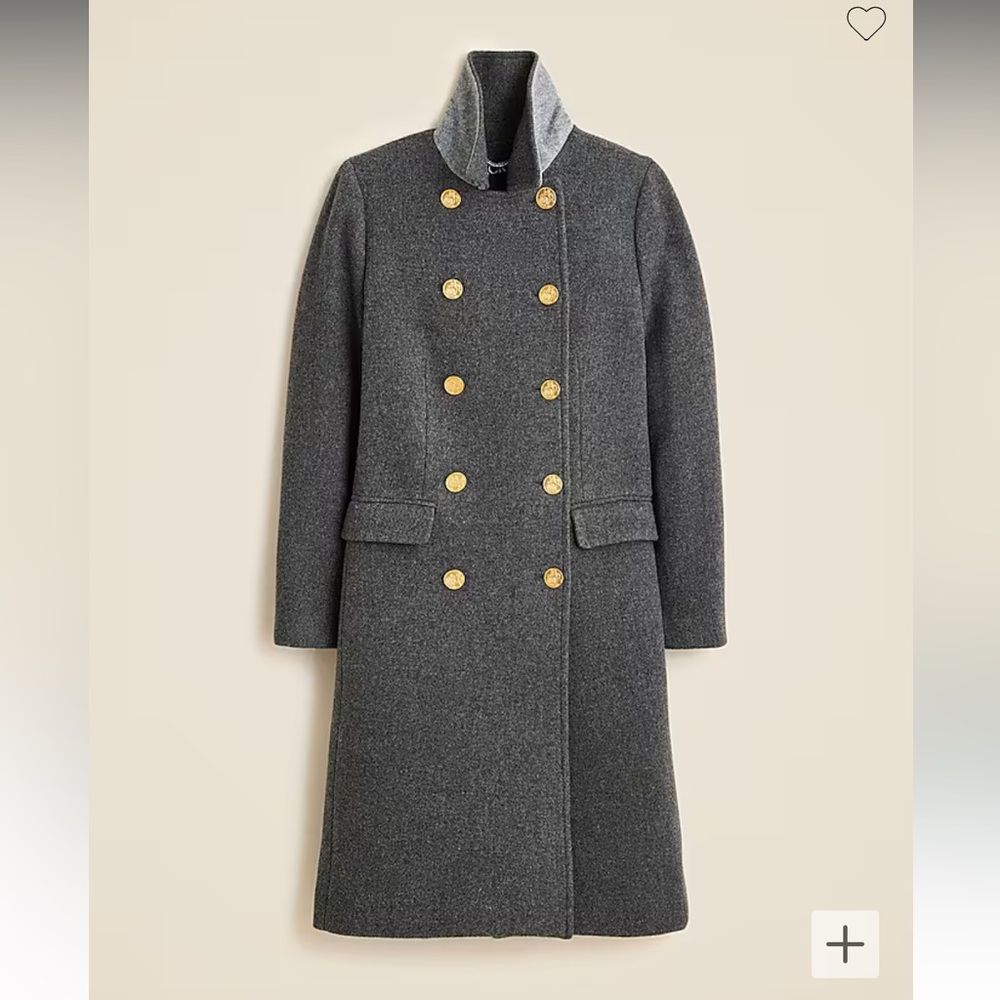 JCrew Wool Blend Warwick TopCoat 8P Heather gunmetal